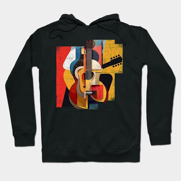 Guitar Player - mixed media art guitarist abstraction Hoodie by bulografik